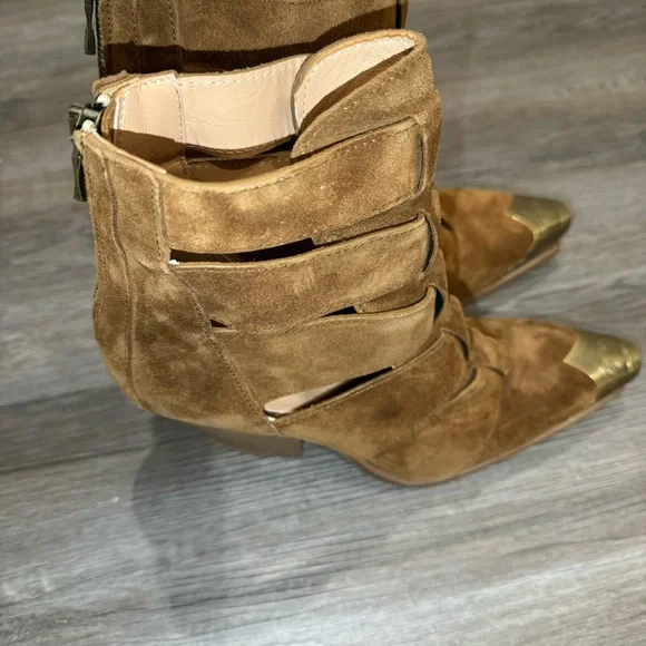 Free People Brayden Fisherman Sienna Brown Suede Boots - Picture 6 of 9